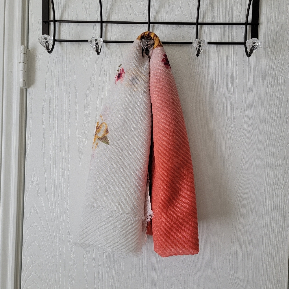 INC Ombré Pleated Floral Wrap Scarf